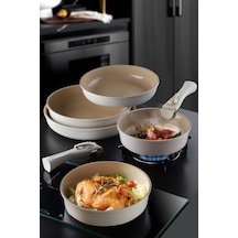 Neoflam Midas Bej 7 Parça Tava Seti Bej