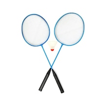 Mavi Renkli Badminton Raket Seti - 2 Adet Raket + 1 Adet Top