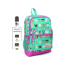 Coral High Kids Su Yeşili Köpek Desenli Usb Şarjlı Kulaklık Çıkış