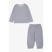 Breeze Kız Bebek Pijama Takımı Minik Çiçek Desenli 9 Ay-3 Yaş, Beyaz