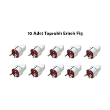 10 Adet Topraklı Erkek Fiş - Elbi Marka