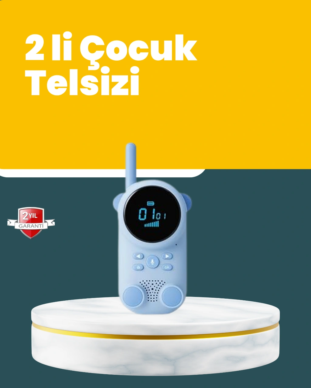 Lcd Ekranlı Çocuk Telsizi İki Yönlü Ses, 1-3 Km Çekim Mesafesi