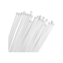 Plastik Kablo Bağı 300mm 30cm , Dayanıklı Naylon Cırt Kelepçe, Beyaz Renk, 100'lü Paket, Güçlü Ve Esnek Kablo Genel