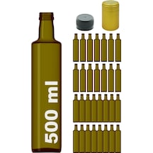Afracam Dorika Yeşil 500 ML Cam Şişe Kapak Kapüşon 30 Adet