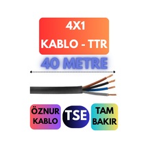 Öznur 4x1 Ttr Kablo Metre Seçenekli Siyah - 40 Metre