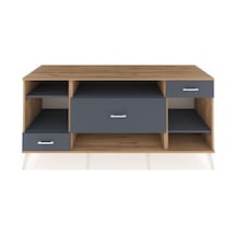 Kronos Konsol 4 Raflı 3 Çekmeceli 176x59x83 Çam-antrasit/antrasit Antrasit/antrasit