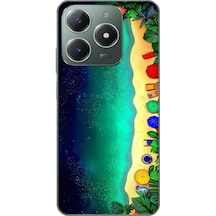 Realme C61 Uyumlu Tatil Kumsal Gecesi Baskılı Silikon Kılıf Renkli