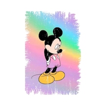 Mickey Mouse Tasarımlı Ahşap Poster Renkli - 645065494