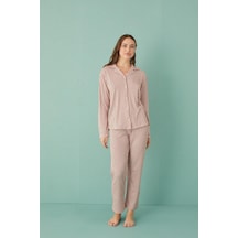 Kadın 50701-287 Önü Düğmeli Pijama Takımı Mürdüm MÜRDÜM Kadın 50701-287 Önü Düğmeli Pijama Takımı Mürdüm MÜRDÜM