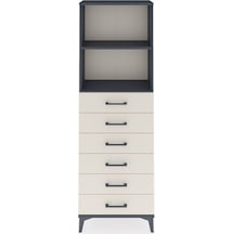 Arges Dolap 2 Raflı 6 Çekmeceli 60x30x182 Antrasit-aytaşı Antrasit