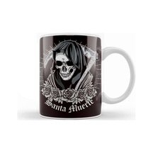 Santa Muerte Female Deity Mexican Satanic Dead Sugar Skull Kupa Bardak Porselen No21693 Karışık