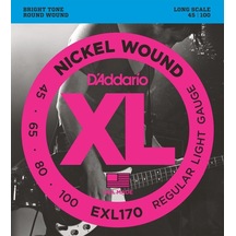 D'addario Exl170 Xl Nickel Wound Bas Gitar Tel Seti - 45-100 Regular Light Profesyonel Long Scale, Dünya Standartlarında En Çok Tercih Edilen Bas Teli Ve Parlak Nikel Tonu