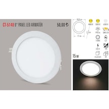 Cata Ct-5148 15 Watt Slim Led Panel Alüminyum - Beyaz Işık