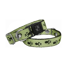 Köpek Tasması Patili Dokuma 2 Cm - Min: 30 Cm - Max: 50 Cm Yeşil - Elwm-299978 Çok Renkli