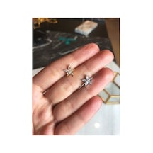 Kadın Gümüş Taşlı Piercing Gümüş
