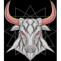 Boynuzlu Keçi Sticker 10x10 Cmrenkli Sticker
