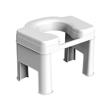 Suntek Tuvalet Taburesi Taşınabilir Kaymaz Kompakt 26,5cm-beyaz