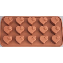 Kalp Silikon Kalıp Çikolata Sabun Kokulu Taş Mum Epoksi Kalıbı 15 Delikli