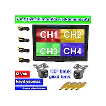 7'' Monitör Ve 2 Adet 170'' Geniş Açılı Kamera Seti 12 V Kayıtsız