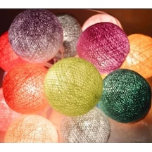 Dekoratif 2 Metre 10 Lu Led Renkli Toplar Ledli Aydınlatma Pilli (440630128)