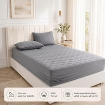 Formeya Yatak Koruyucu Alez Kapitone Gri Renk%100 Pamuk Fitted Alez Çarşaf 90 X 190 Diğer