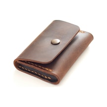 Kişiye Isme Özel Nerio Kapaklı Minimal Kartlık Camel Hi Leather