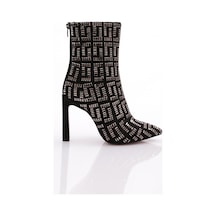 Dgn 286 Kadin Topuklu Bot Siyah Platin