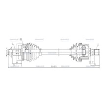 MAHER 1877 Aks Komple Arka İx-35 10-15 Sportage 11-16 Dizel Sağ Absli 48 Diş 816Mm