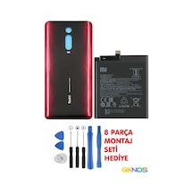 Xiaomi Mi 9t/redmi K20/k20 Pro Arka Pil Kapağı Cam Kırmızı + Batarya Pil Bp41 + Montaj Set Uyumlu