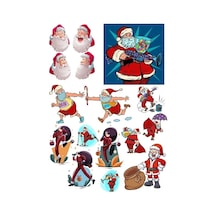 Noel Baba Santa Sticker Set 15 Parça Telefon, Tablet, Defter, Laptop Sticker