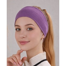 Alivascarf Kaymayan Silikonlu Bandana Bone Siyah - Kadın Tesettür Dikişsiz Kaymaz Geçme - Sportif Saç Bandı Mor