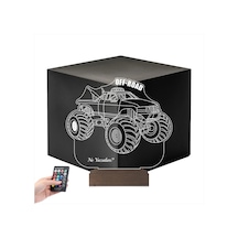 Luvivia Off Road Arazi Aracı Jeep Tasarım Kişiye Özel 3d Lamba - Masa Gece Lambası V1 Şeffaf