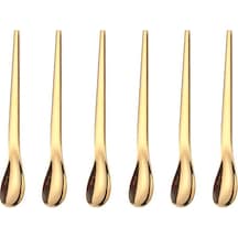 304 Çelik 6 Adet Gold Lüx Modern Görünümlü Çay Kaşığı Cin581sr-6