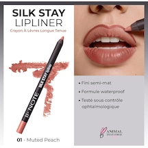Cosmetics Silk Stay Lipliner Suya Dayanıklı İpeksi Dudak Kalemi - 01 Muted Peach Çok Renkli