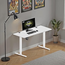 Tr Adore Gaming Maestro-x Yükseklik Ayarlı Oyuncu Masası - Beyaz 140x72-117x60 Cm Diğer