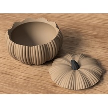 Bezos 3d Baskı Kapaklı Balkabağı Şeker Kasesi Cadılar Bayramı Dekoratif Balkabağı Saklama Kabı - Kahverengi Nıda