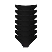 7 Adet Süper Eko Set Likralı Kadın Slip Külot Siyah Çok Renkli