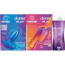 Durex Titreşimli Anal Plug Tıkaç + 2si 1 Arada Titreşimli Vibratör + Aloe Vera Kayganlaştırıcı Jel 200 ML