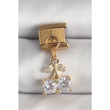 Mey İthalat 316l Çelik Gold Renk Sallantı Zirkon Taşlı Kiraz Model Nomination Charm - Özel Seri Meyeb682b2359b13e6e7da30d5c4a Altın