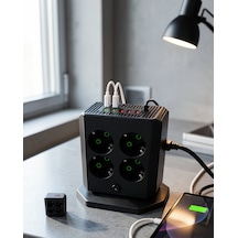 Çoklu Priz 8 Çıkışlı 4 Usb 2 Type-c Anahtarlı Dikey Priz Kulesi Uczza105priz-3 Diğer