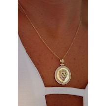 Altın Aslan Başı Kolye 80173171