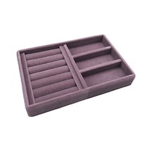 Süet Kumaş Lila Renk 22 Cm 14 Cm Çekmece İçi Takı Standı Çok Renkli