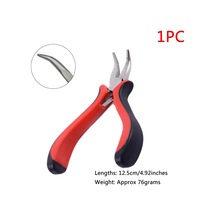 1 Adet 4.9 İnç Küçük Bükülmüş Kargaburun Saç Uzatma Pense Boncuk Mikro Halka 1pc Plier