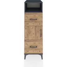 Kronos Dolap 2 Raflı 2 Çekmeceli Tek Kapaklı 44x59x134 Antrasit-çam Antrasit