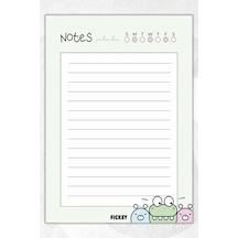 A5 Hayvanlar Bloknot Çizgili Defter - 50 Yaprak - Memopad - Notepad - Not Defteri - Not Kağıdı Yeşil Yeşil