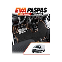 Ford Transit 2023-2026 Uyumlu Eva Oto Paspas Metal Topukluklu Ön Kabin Set Siyah-taba