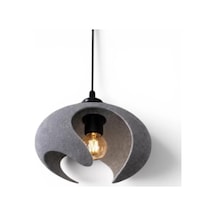 Beton Dokulu İskandi Nav Premi Um Salon Oturmaodası Avize 21 X 26 Cm Gri