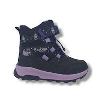 Zerhan 054 Kız Çocuk Siyah Lila Cırt Cırtlı Treking Bot Lila