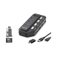 İetop U332 Usb Type-c 3.2 + 2.0 Anahtarlı Hub 7 Port 5 Gbps Siyah