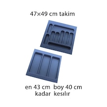 Kesilebilir Çekmece İçi 47x49 Kaşıklık Ve Kepçelik Set Gri